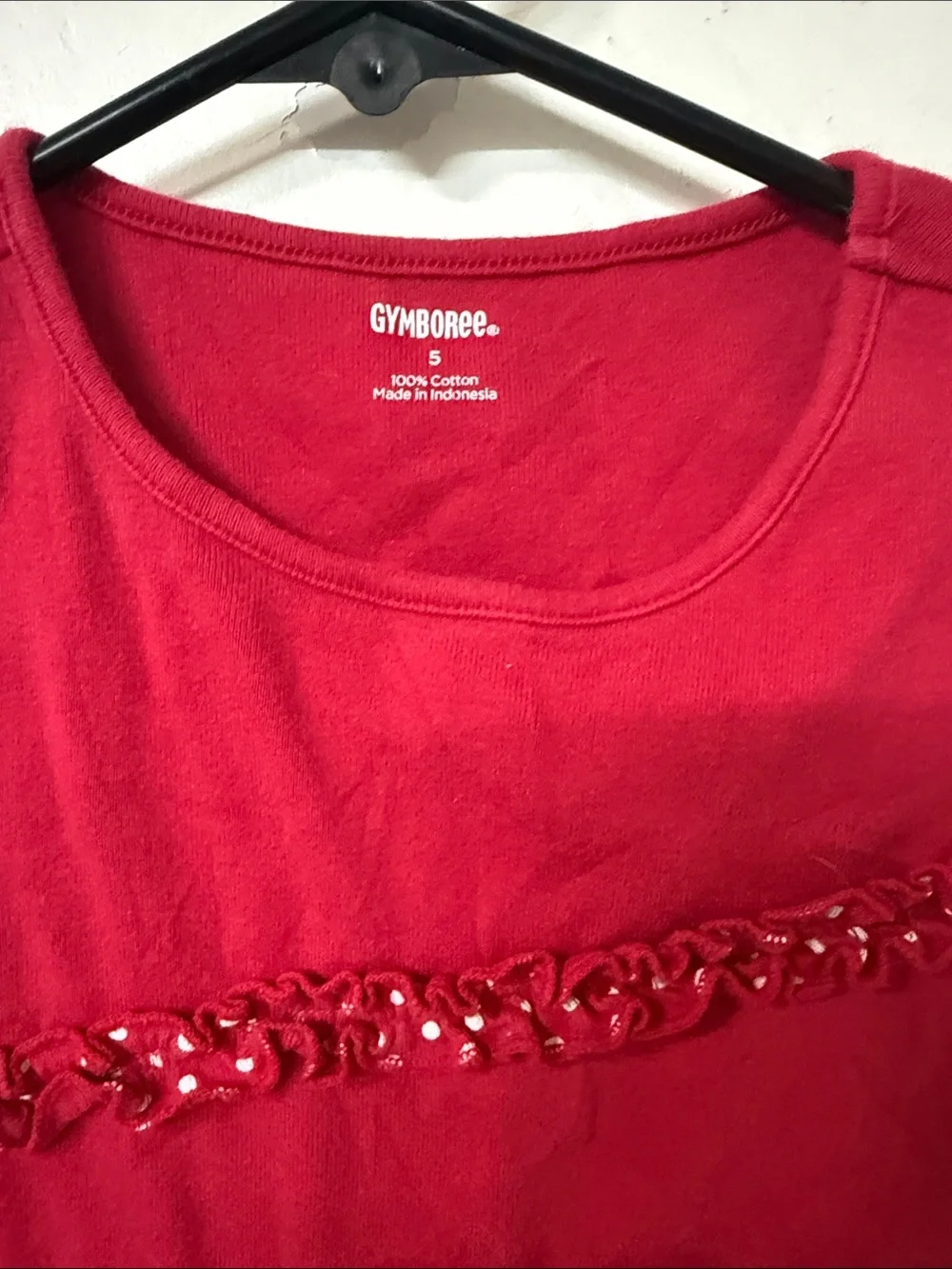 Gymboree Bright Red Short Sleeve Sequin Ruffle Tee